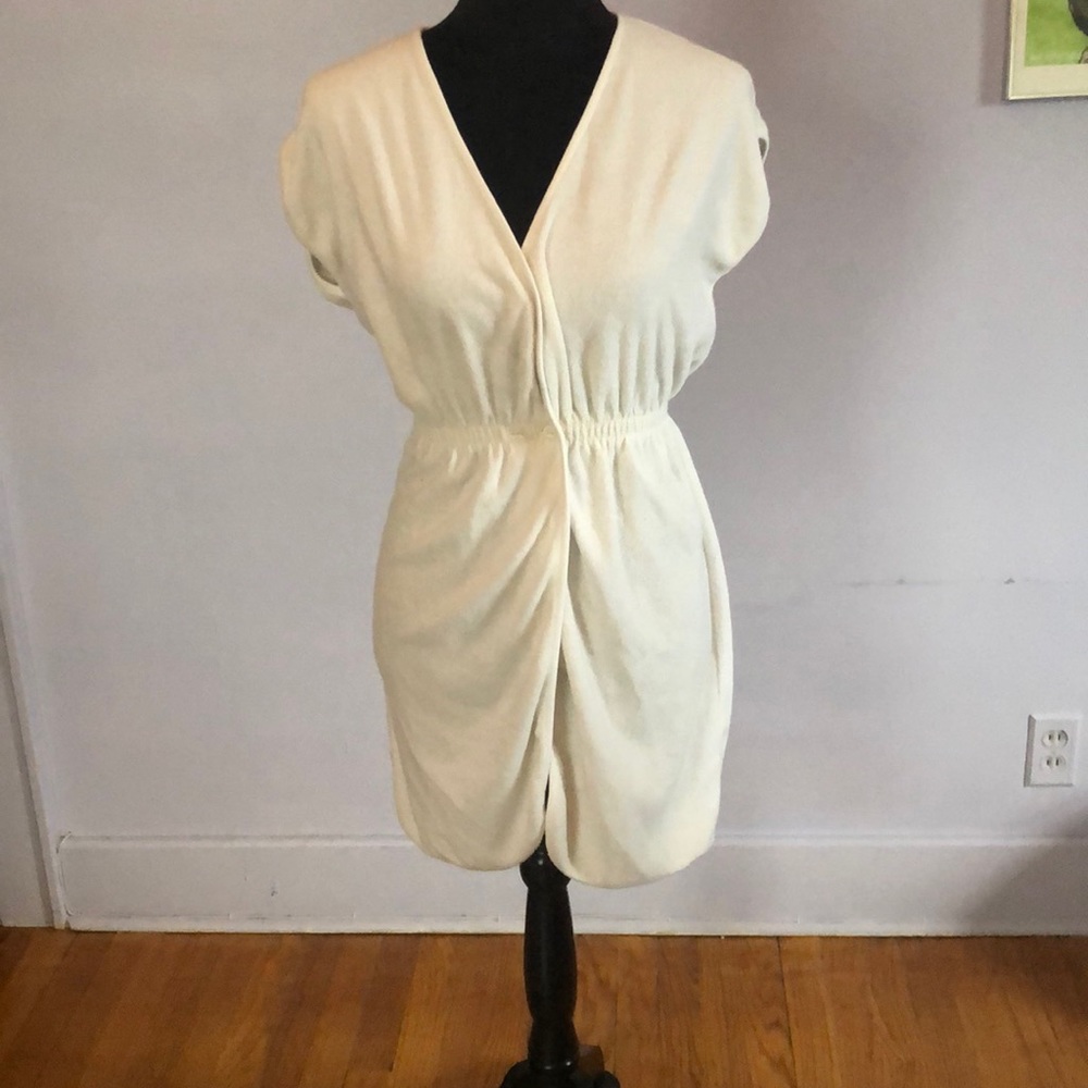 White towel textured swimsuit throw